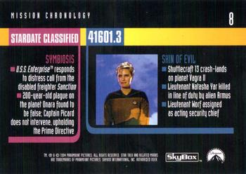 1994 SkyBox Star Trek: The Next Generation Season 1 #8 Mission Chronology Back