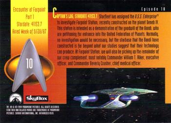 1994 SkyBox Star Trek: The Next Generation Season 1 #10 Encounter at Farpoint Part 1 Back
