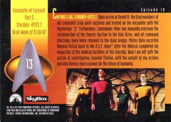 1994 SkyBox Star Trek: The Next Generation Season 1 #13 Encounter at Farpoint Part 2 Back
