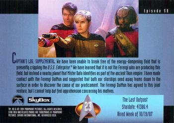 1994 SkyBox Star Trek: The Next Generation Season 1 #23 The Last Outpost Back
