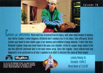 1994 SkyBox Star Trek: The Next Generation Season 1 #29 Lonely Among Us Back