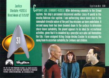 1994 SkyBox Star Trek: The Next Generation Season 1 #31 Justice Back