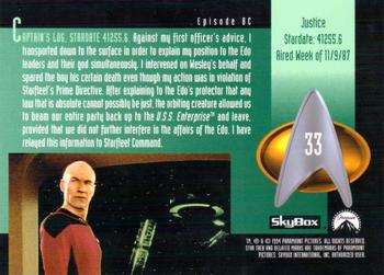 1994 SkyBox Star Trek: The Next Generation Season 1 #33 Justice Back