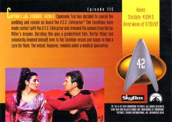 1994 SkyBox Star Trek: The Next Generation Season 1 #42 Haven Back