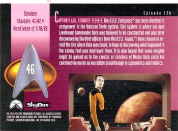 1994 SkyBox Star Trek: The Next Generation Season 1 #46 Datalore Back