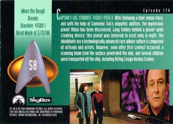 1994 SkyBox Star Trek: The Next Generation Season 1 #58 When the Bough Breaks Back