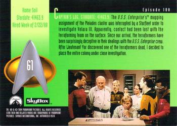 1994 SkyBox Star Trek: The Next Generation Season 1 #61 Home Soil Back