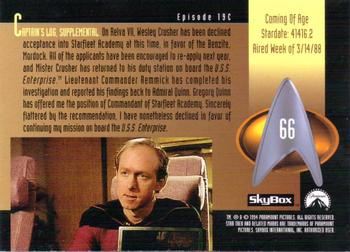 1994 SkyBox Star Trek: The Next Generation Season 1 #66 Coming of Age Back
