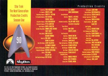 1994 SkyBox Star Trek: The Next Generation Season 1 #90 Production Credits - Season One Back