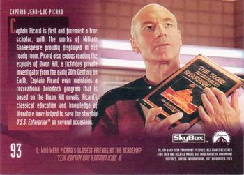 1994 SkyBox Star Trek: The Next Generation Season 1 #93 Captain Jean-Luc Picard Back
