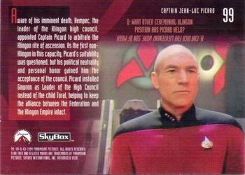 1994 SkyBox Star Trek: The Next Generation Season 1 #99 Captain Jean-Luc Picard Back
