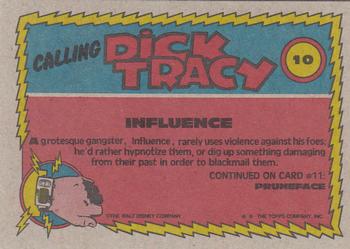 1990 Topps Dick Tracy Movie #10 Influence Back