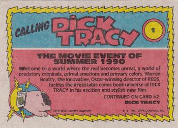 1990 Topps Dick Tracy Movie #1 The Movie Event of Summer 1990 Back