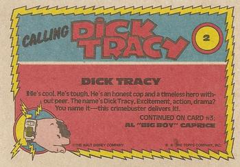 1990 Topps Dick Tracy Movie #2 Dick Tracy Back