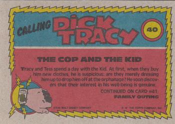 1990 Topps Dick Tracy Movie #40 The Cop and the Kid Back