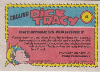 1990 Topps Dick Tracy Movie #4 Breathless Mahoney Back