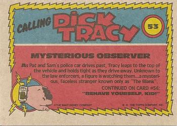 1990 Topps Dick Tracy Movie #53 Mysterious Observer Back
