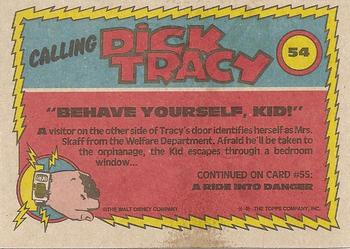 1990 Topps Dick Tracy Movie #54 Behave Yourself, Kid! Back