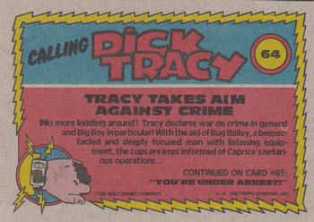 1990 Topps Dick Tracy Movie #64 Tracy Takes Aim Against Crime Back
