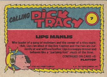 1990 Topps Dick Tracy Movie #7 Lips Manlis Back