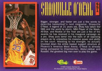 1993 Classic Deathwatch 2000 - Sports Superhero #SS1 Shaquille O'Neal Back