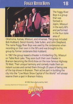 1992 NAC/Hit Cards International Branson On Stage #18 Foggy River Boys Back