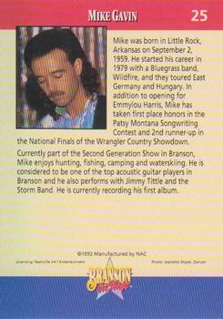 1992 NAC/Hit Cards International Branson On Stage #25 Mike Gavin Back