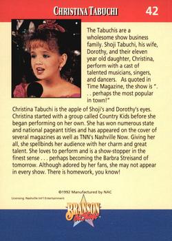 1992 NAC/Hit Cards International Branson On Stage #42 Christina Tabuchi Back