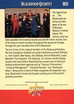 1992 NAC/Hit Cards International Branson On Stage #80 Blackwood Quartet Back