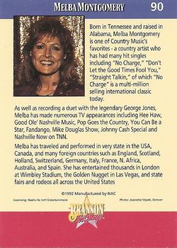 1992 NAC/Hit Cards International Branson On Stage #90 Melba Montgomery Back