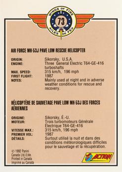 1992 Panini Wings of Fire #73 Air Force MH-53J Pave Low Rescue Helicopter Back
