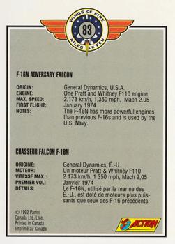 1992 Panini Wings of Fire #83 F-18N Adversary Falcon Back