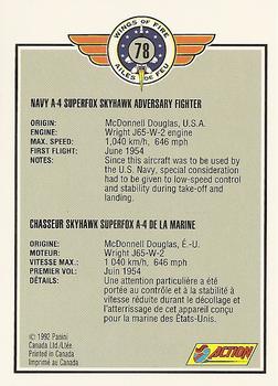 1992 Panini Wings of Fire #78 Navy A-4 Superfox Skyhawk Adversary Fighter Back