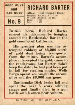 1966 Leaf Good Guys and Bad Guys #9 Rattlesnake Dick Back