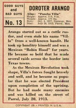 1966 Leaf Good Guys and Bad Guys #13 Pancho Villa Back