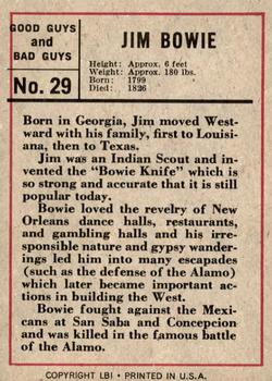 1966 Leaf Good Guys and Bad Guys #29 Jim Bowie Back