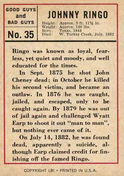 1966 Leaf Good Guys and Bad Guys #35 Johnny Ringo Back