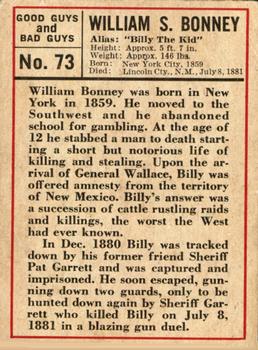 1966 Leaf Good Guys and Bad Guys #73 Billy The Kid Back