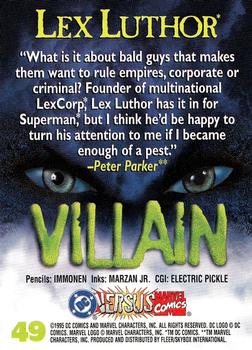 1995 Fleer DC vs. Marvel Comics #49 Lex Luthor Back