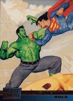 1995 Fleer DC vs. Marvel Comics #1 Superman / Hulk Front