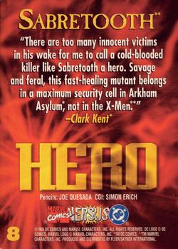 1995 Fleer DC vs. Marvel Comics #8 Sabretooth Back