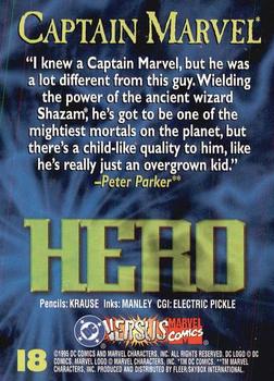 1995 Fleer DC vs. Marvel Comics #18 Captain Marvel Back
