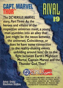 1995 Fleer DC vs. Marvel Comics #19 Captain Marvel / Thor Back