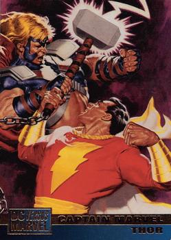 1995 Fleer DC vs. Marvel Comics #19 Captain Marvel / Thor Front