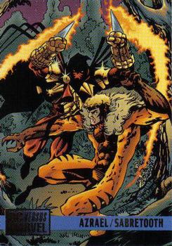 1995 Fleer DC vs. Marvel Comics #52 Azrael / Sabretooth Front