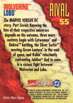 1995 Fleer DC vs. Marvel Comics #55 Wolverine / Lobo Back