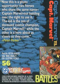 1995 Fleer DC vs. Marvel Comics #56 Capt. Marvel / Capt. Marvel Back