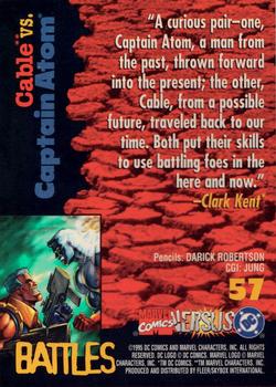 1995 Fleer DC vs. Marvel Comics #57 Cable / Captain Atom Back