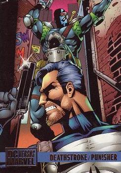 1995 Fleer DC vs. Marvel Comics #58 Deathstroke / Punisher Front