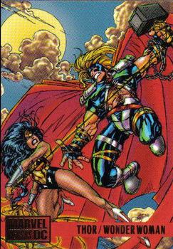 1995 Fleer DC vs. Marvel Comics #67 Thor / Wonder Woman Front